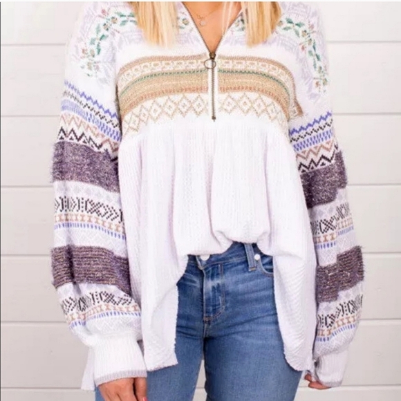 🍒NWOT🍒 FREE PEOPLE WINTER WONDERLAND SWEATER - Picture 2 of 12